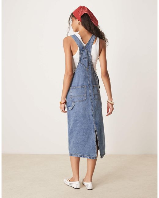 Dickies Blue – langes latzkleid