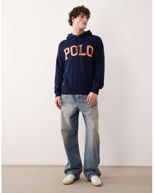 Polo Ralph Lauren Blue Knitted Hoodie for men