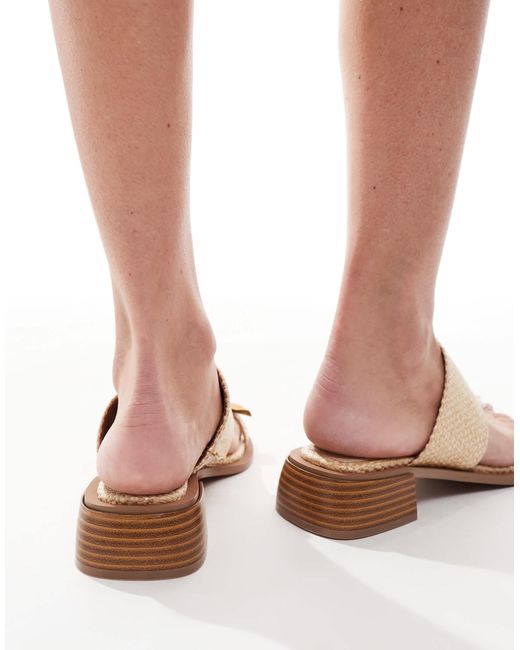 ASOS White Finesse Heeled Sandal With Bashed Metal Toe Loop