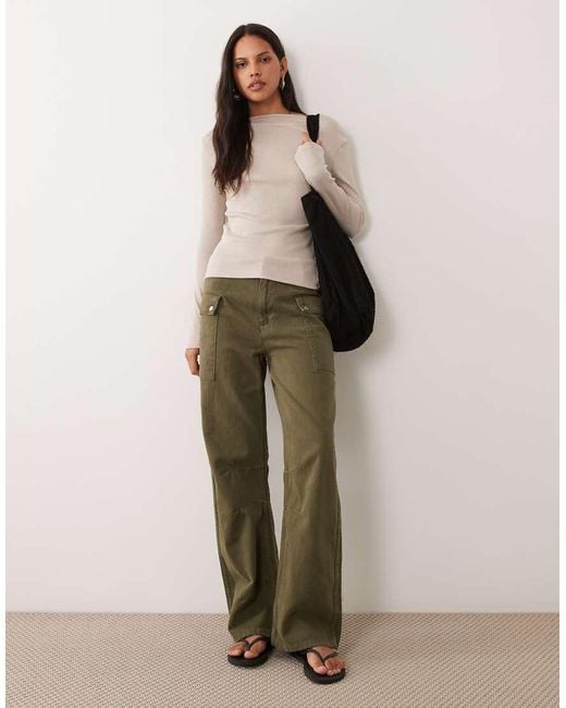 Mango Natural Boat Neck Long Sleeve Top