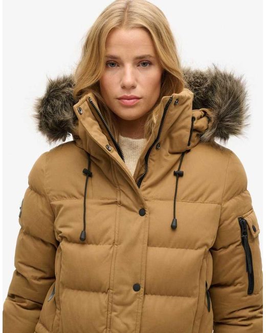 Superdry Brown Microfiber Expedition Parka Jacket