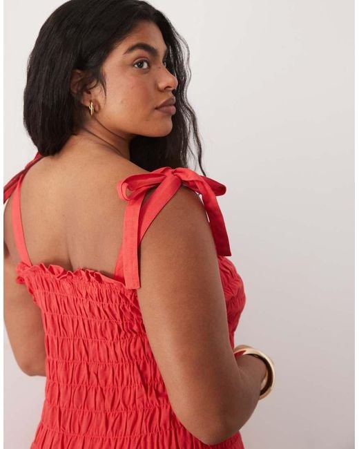 Esmee Curve Red Sleeveless Maxi Beach Dress With Trim
