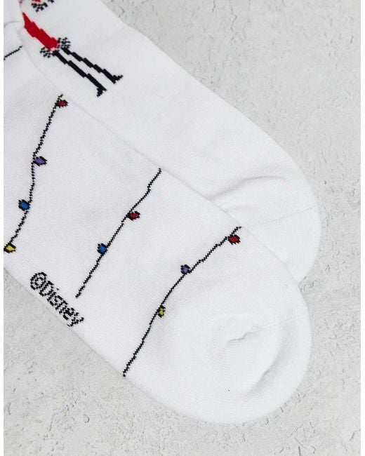 ASOS White Disney 2 Pack Socks With Nightmare Before Christmas Graphic for men