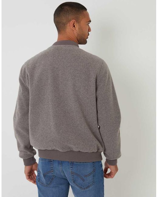 Threadbare Gray Brushed Bomber Jacket for men