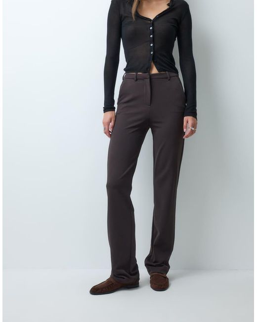 Vero Moda Black Straight Leg Jersey Trousers With Belt Loops
