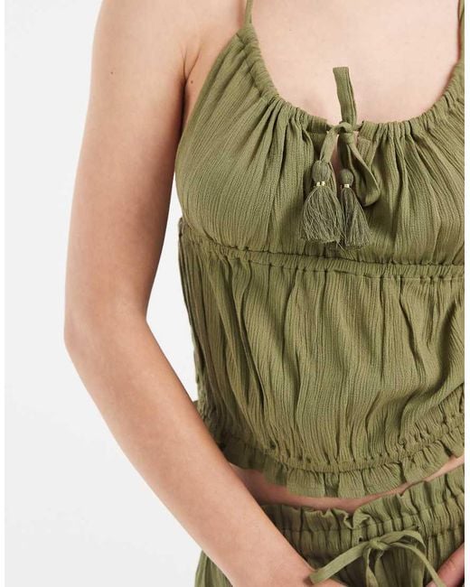 Aray Green Beach Halterneck Crop Top