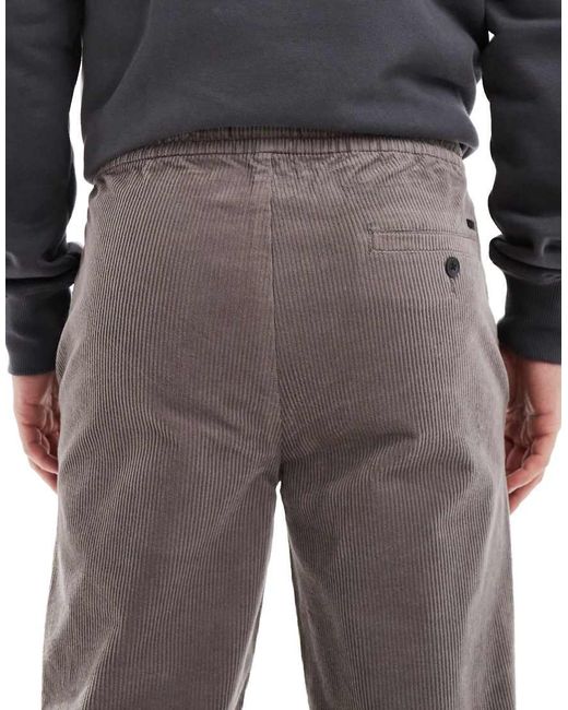 Pantalones Marrón Claro De Corte Tapered De Pana De Only & Sons de hombre de color Black