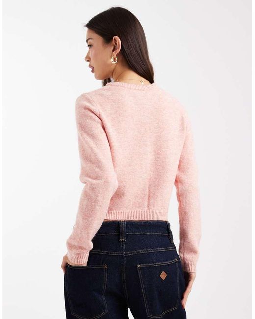 Brave Soul Red Crew Neck Knitted Cardigan