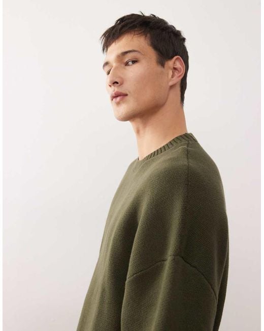 Weekday Green Oversized Jumper for men