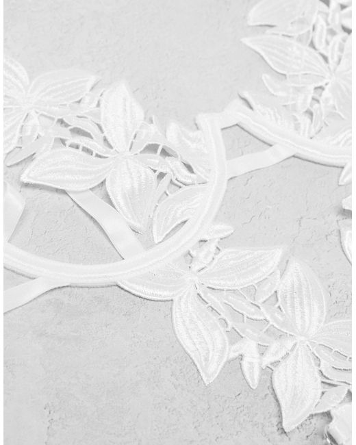 Bluebella White Ophelia Leaf Crochet Underwired Bodysuit