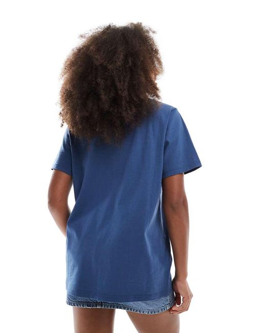 Daisy Street Oversized T-Shirt Met 'Santa Monica'-Print in het Blue