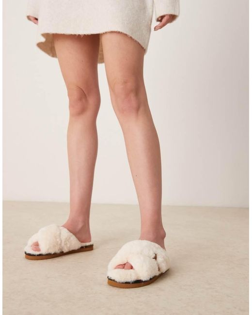Barbour Natural Eliza Cross-over Slipper