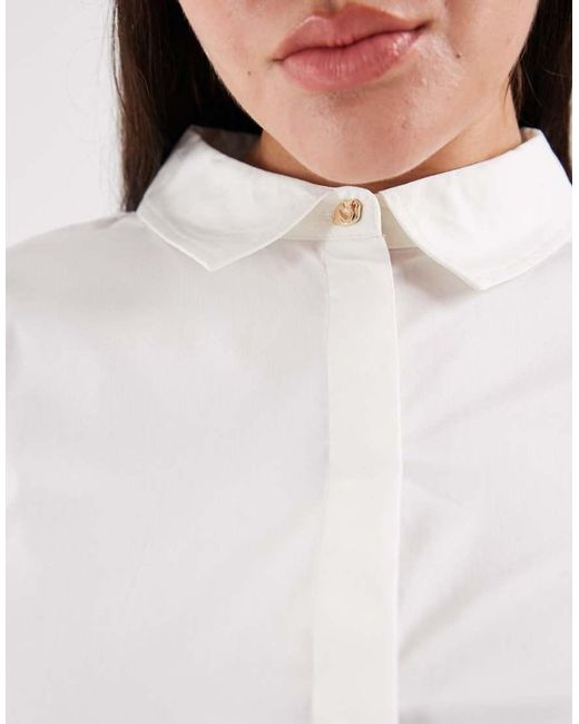Vero Moda White Cinched Waist Shirt