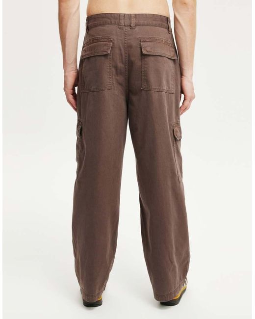 Cotton On Brown Cotton On Axel Super Baggy Cargo Pant for men