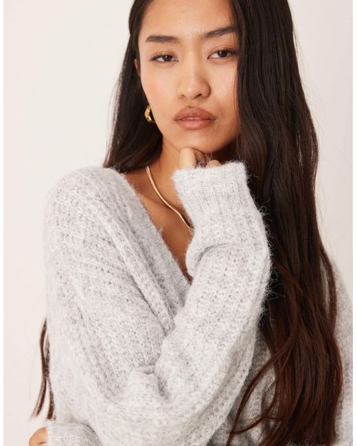 Vila Natural – flauschiger oversize-strickpullover