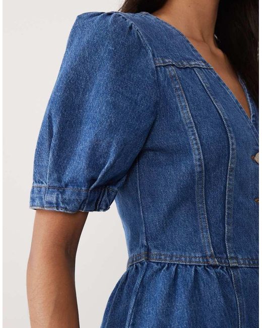 Nobody's Child Blue Sienna Denim Button Up Midi Dress