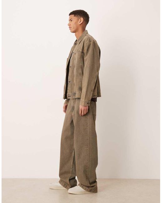 ASOS Natural Co-Ord Baggy Fit Jeans for men