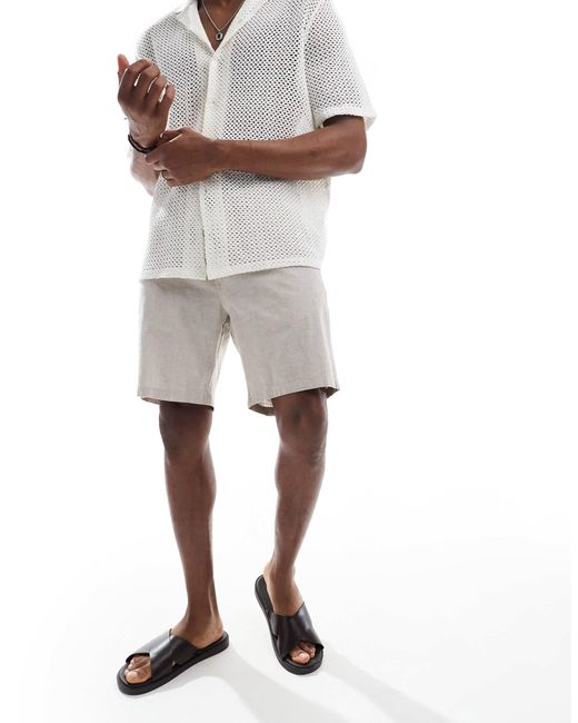 Short en lin - beige JJ Rebel pour homme en coloris White