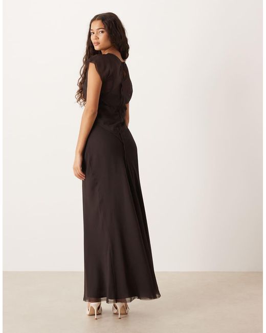 ASOS Natural Cap Sleeve Midi Dress With Drop Waist