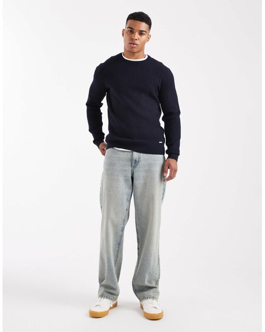 Threadbare – strickpullover in Blue für Herren
