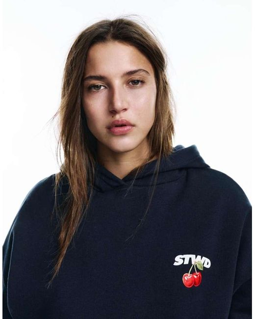 Pull&Bear Blue Tomato Graphic Hoodie