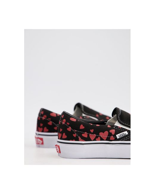 Vans Rubber Classic - Instapsneakers Met Hartjes in het Zwart - Lyst
