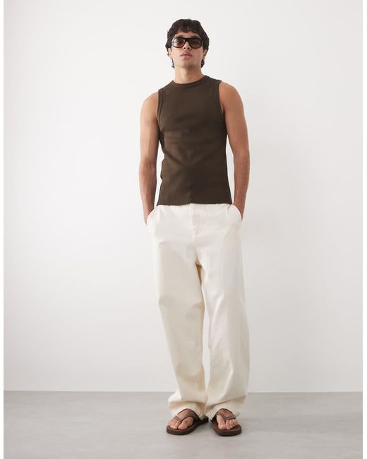 ASOS Brown Super Heavyweight Muscle Fit Singlet for men