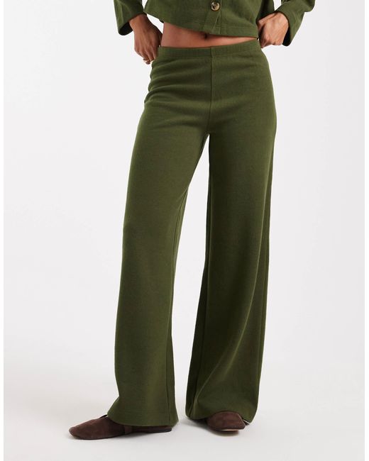 Miss Selfridge Green Super Soft Trouser Set