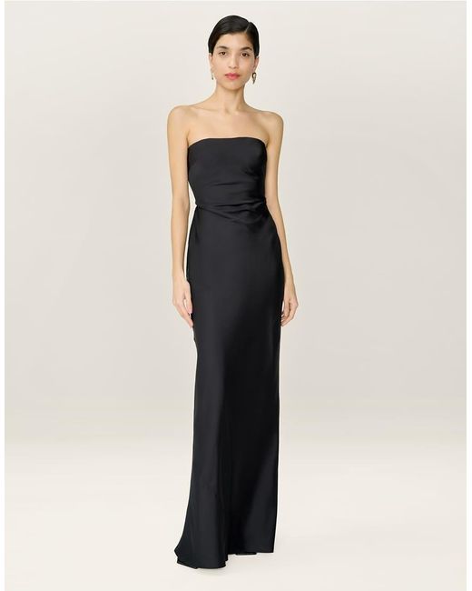 OMNES Natural Dresses Amdra Strapless Satin Maxi Dress