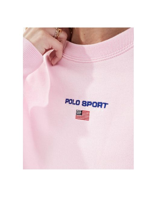 Polo Ralph Lauren Pink Sport Capsule Sweatshirt With Central Logo