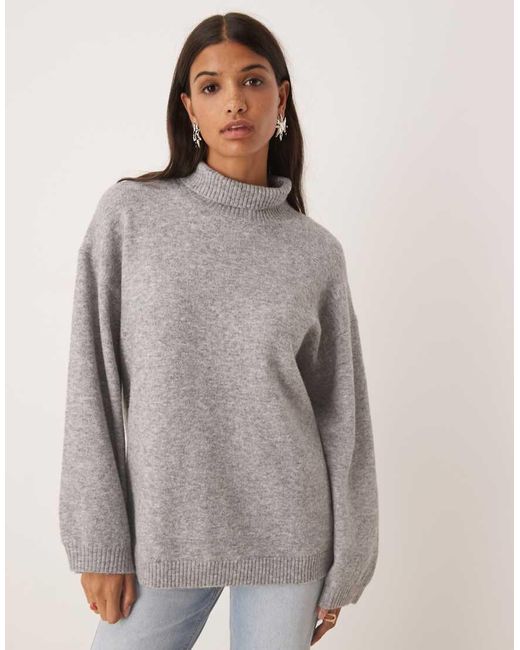 Glamorous Gray Wide Sleeve Oversized Jumper