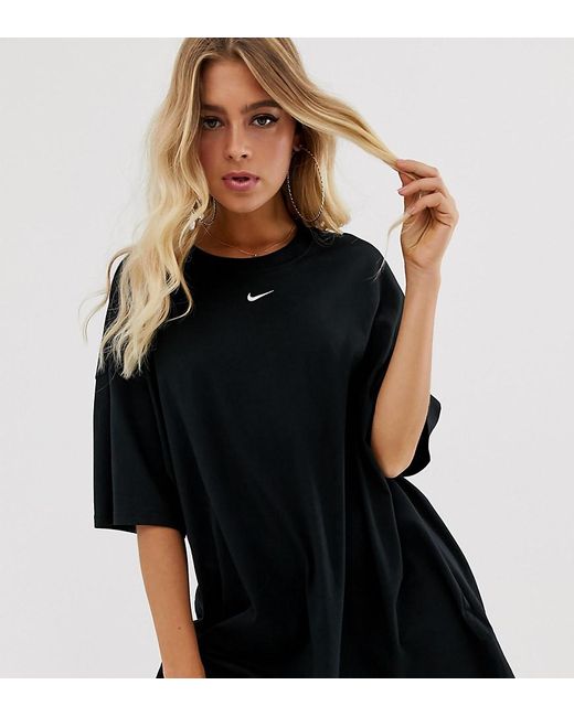 Nike Mini Swoosh T-shirt Dress in Black | Lyst Australia