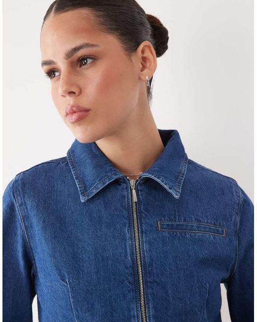 ASOS Blue Denim Zip Through Jacket