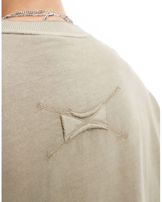 T-shirt à bords francs - taupe délavé Bershka pour homme en coloris Gray