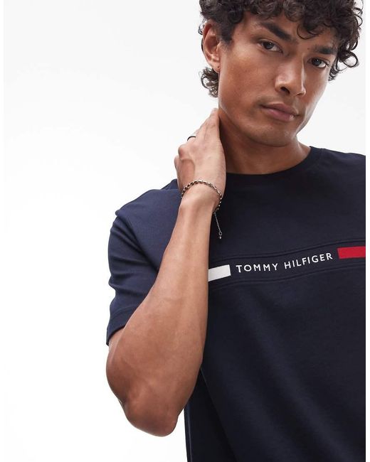 Tommy Hilfiger Blue Chest Logo T-shirt for men