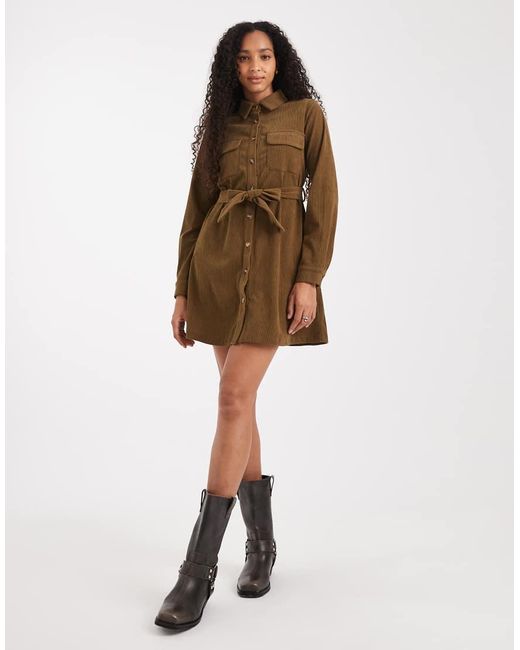 Vestito Camicia di Threadbare in Brown