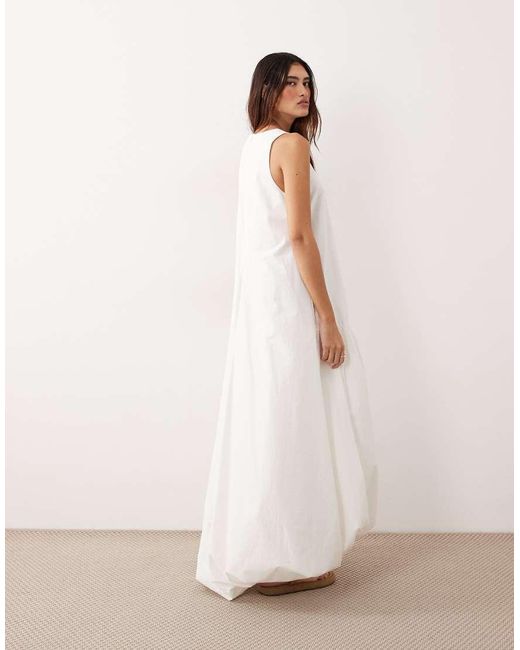 ARRANGE Natural Drop Waist Maxi Dress With Puffball Hem