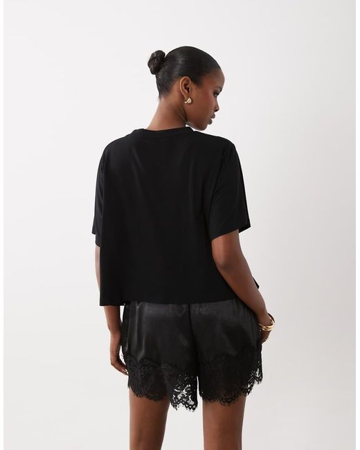 ASOS Black Oversized Drapey T-shirt With Hardware Detail