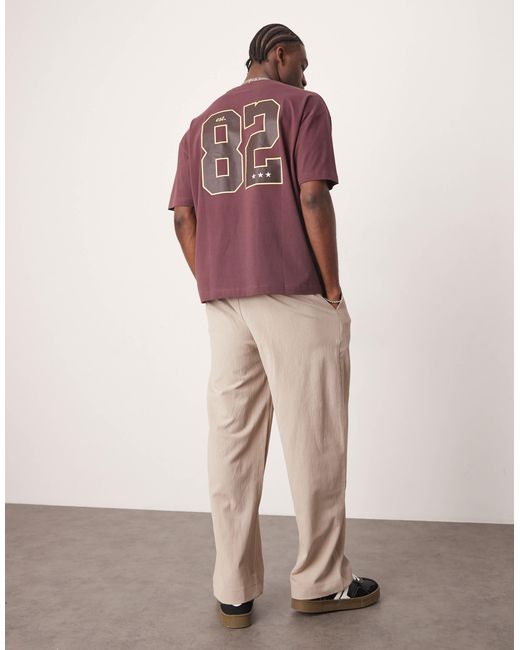 Varsity Oversized T-Shirt - White & Dark Chocolate