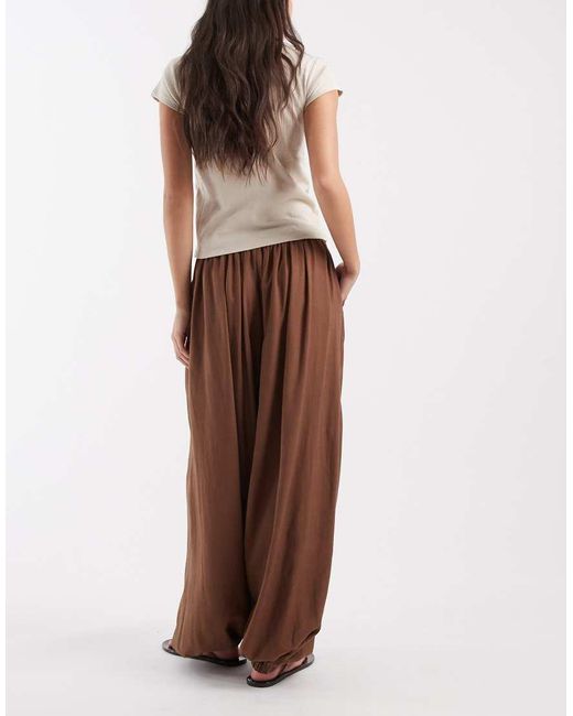 ASOS Brown Pull On Balloon Trousers