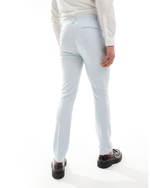 ASOS Blue Skinny Suit Trousers for men