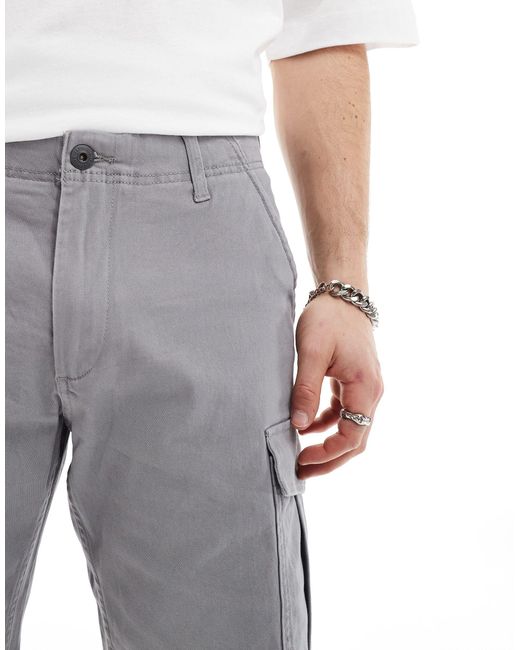 Confezione da 2 paia di pantaloncini cargo grigi e kaki di Jack & Jones in White da Uomo
