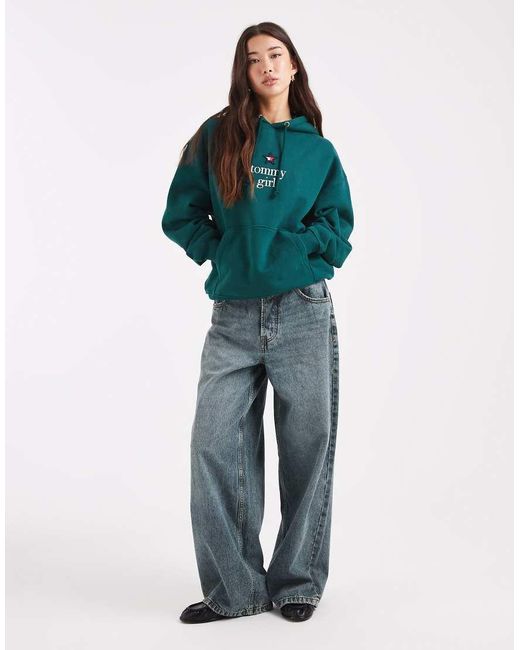 Tommy Hilfiger Green Tommy Girl Star Logo Hoodie