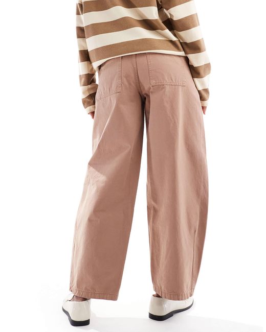 ASOS Natural Laundered Barrel Trouser