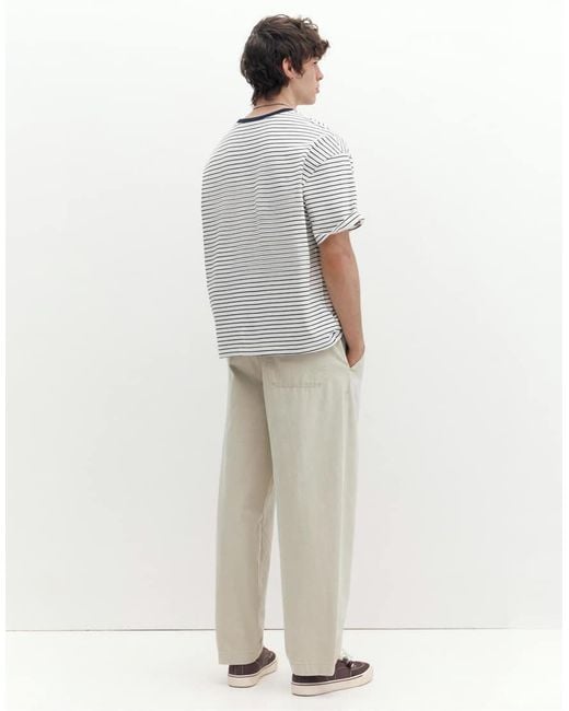 Pull&Bear White baggy jogger Trousers for men