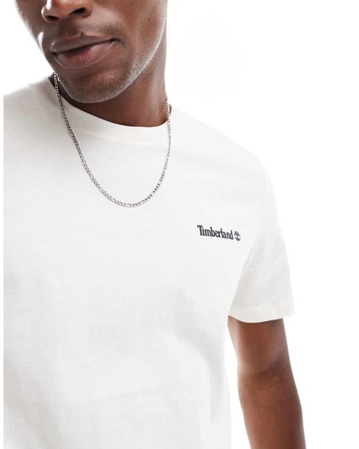 Timberland White Small Script Logo T-shirt for men