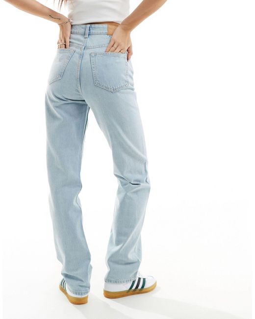 Weekday Blue Rowe Extra High Waist Regular Fit Straight Leg Jeans