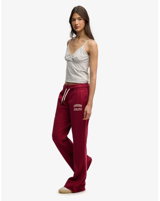 Superdry Red Athletic Essentials Low Rise Flare Joggers
