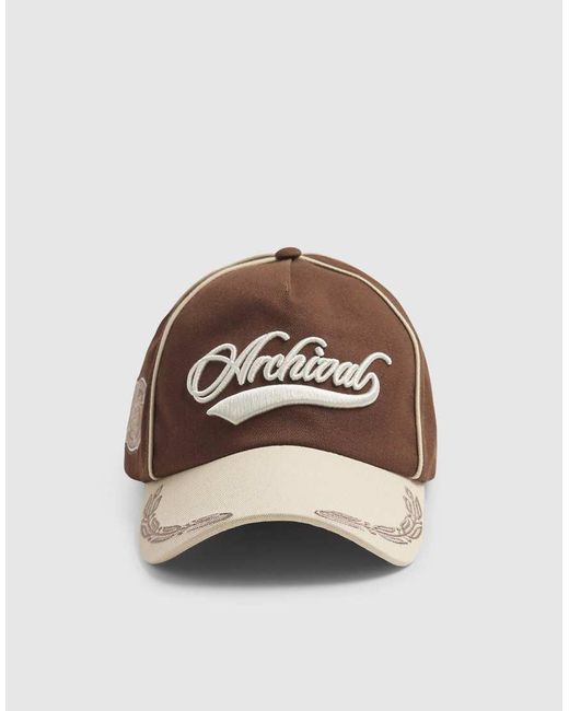 River Island Natural Cotton Archival Collegic Cap for men