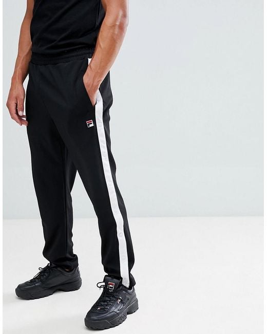 Fila White Line Friars Popper Sweatpants In Black for Men | Lyst